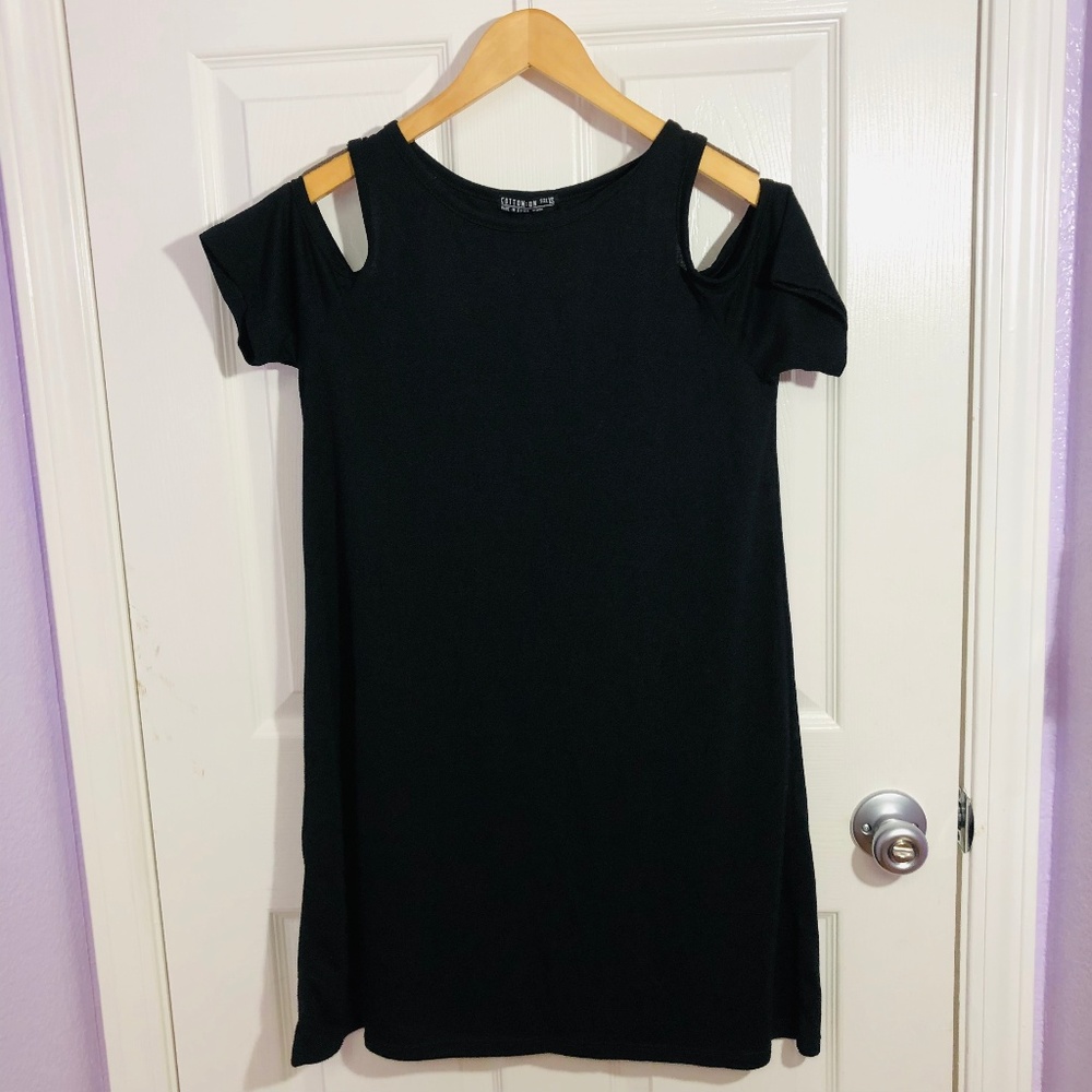Cotton On Off-The-Shoulder A-line Black Dress